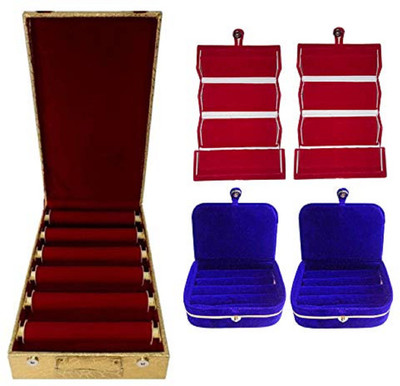 

Aditi Collection combo of new desinger 6roll bangle box with 2pc Earring Folder and 2 pc ring Box vanity box Vanity Box(Multicolor)