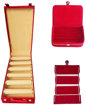 

Aditi Collection combo of new desinger 6roll bangle box with 2pc Earring Folder vanity box Vanity Box(Multicolor)