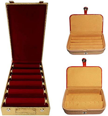 

Aditi Collection combo of new desinger 6roll bangle box and EarRIng Box vanity box Vanity Box(Multicolor)