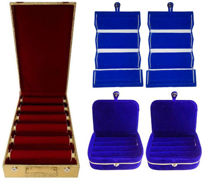 

Aditi Collection combo of new desinger 6roll bangle box with set of 4 jewellery box vanity box Vanity Box(Multicolor)