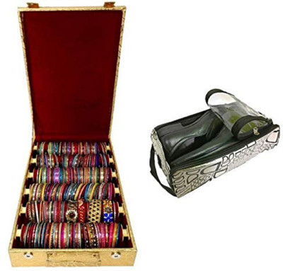 

Aditi Collection combo of new desinger 6roll bangle box with Shoe Cover vanity box Vanity Box(Multicolor)