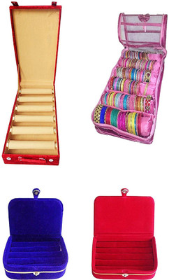 

Aditi Collection combo of new desinger 6roll bangle box with Satin 6 roll bangle box and combo jewellery Box vanity box Vanity Box(Multicolor)