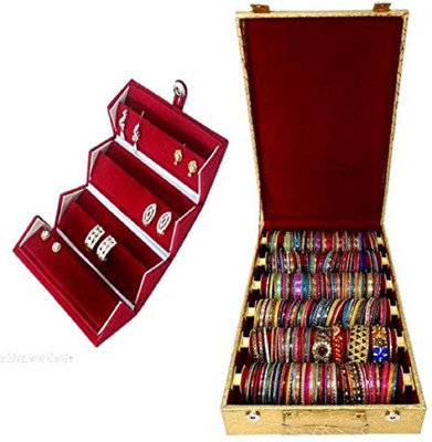 

Aditi Collection combo of new desinger 6roll bangle box with jewellery Box vanity box Vanity Box(Multicolor)