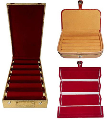 

Aditi Collection combo of new desinger 6roll bangle box with set of 2 jewellery Box vanity box Vanity Box(Multicolor)
