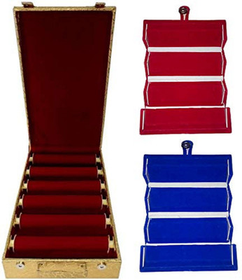 

Aditi Collection combo of new desinger 6roll bangle box and multicolor EarRIng folder vanity box Vanity Box(Multicolor)