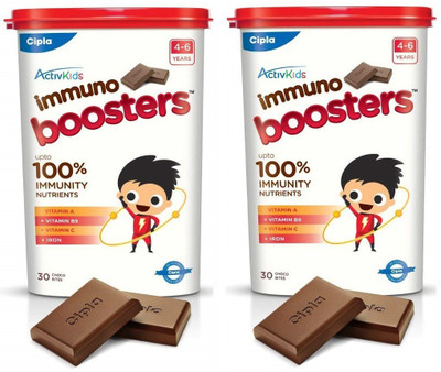 

Cipla Activkids Immuno Booster 4-6 (Pack of 2)(30 No)