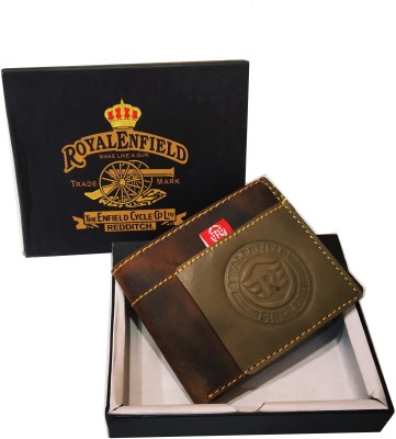 

Royal Enfield Men Brown Genuine Leather Wallet(5 Card Slots)