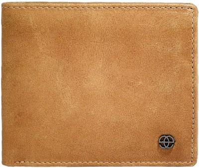 eske Men Brown Genuine Leather Wallet(3 Card Slots)