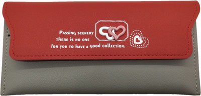 

M.Crownwill Girls Multicolor Artificial Leather Wallet(2 Card Slots), Grey;red