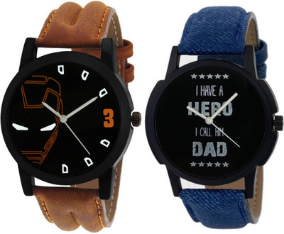 

KNACK 02S01P149 professional leather belt stylish and attractive couple Watch - For Men