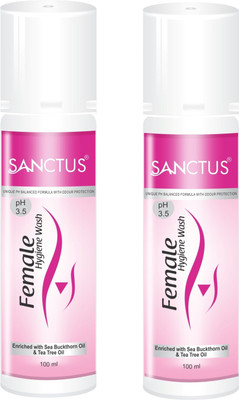 

SANCTUS Female Hygiene Wash - 100ml (Enriched with SeaBuckthorn Oil, Tea Tree Oil & Lactic Acid) (For absolute Hygiene & Odour Control) - PACK of 2 Intimate Wash(100 ml, Pack of 2)