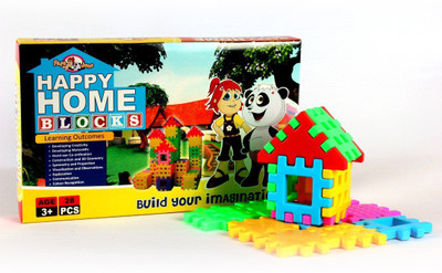 

Gtoons HAPPY HOME BLOCKS for kids 28 pieces Block toy set- Home Blocks(Multicolor)