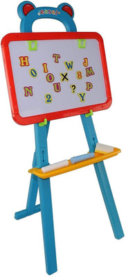 

WAMA RETAILS 3 in 1 Educational Magnetic White and Black Board Learning Easel Board Game
