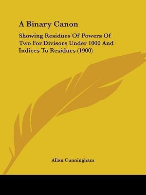 A Binary Canon(English, Paperback, unknown)