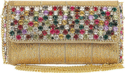 

The Indian Handicraft Store Party Gold Clutch