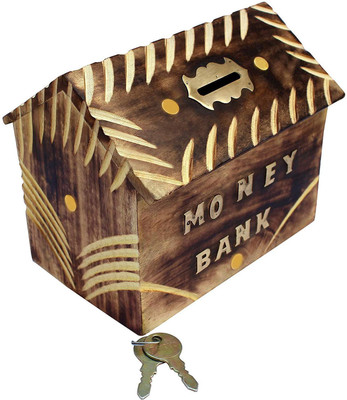 

Aafiya handicrafts Af0204 Coin Bank(Brown)