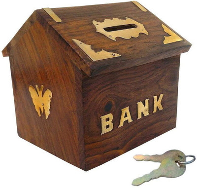 Aafiya handicrafts Af0203 Coin Bank(Brown)