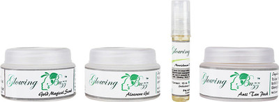 Glowing Buzz GB_55116633 - Combo of Scrub, Vit E oil, Aloe gel, AntiTan pack(Set of 4)