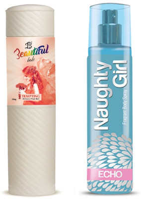 

Naughty Girl TALC 250gm TEMPTING & Perfume ECHO 135 ml (Set of 2 for Women)(Set of 2)