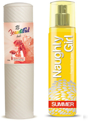 

Naughty Girl TALC 250gm TEMPTING & Perfume SUMMER 135 ml (Set of 2 for Women)(Set of 2)