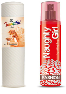 

Naughty Girl TALC 250gm PLEASING & Perfume FASHION 135 ml (Set of 2 for Women)(Set of 2)
