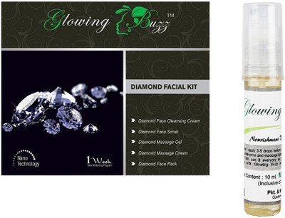 

Glowing Buzz Combo of Diamond Facial Kit (100 grams) And Vitamin E Oil (10 ml)(Set of 2)