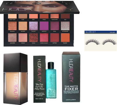 

glorist eyelash and huda basic combo(Set of 5)