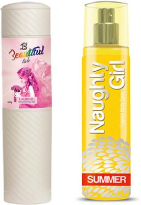 

Naughty Girl TALC 250gm LAURING & Perfume SUMMER 135 ml (Set of 2 for Women)(Set of 2)