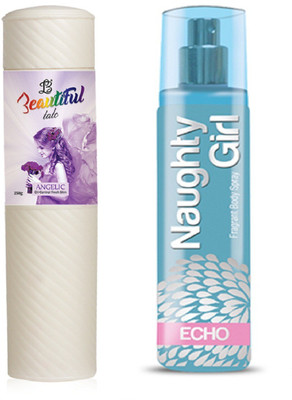 

Naughty Girl TALC 250gm ANGELIC & Perfume ECHO 135 ml (Set of 2 for Women)(Set of 2)