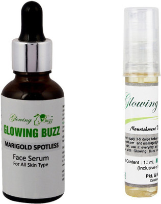 

Glowing Buzz Combo of marigold face serum and vitamin e oil(Set of 2)