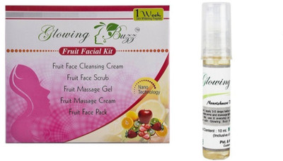 

Glowing Buzz Combo of Fruit Facial Kit (100 grams) And Vitamin E Oil (10 ml)(Set of 2)