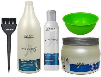 

caroline Hair Brush & L'Oreal Professionel X-tenso Care Shampoo (Pack Of 2) & Hair Spa With Bowl(Set of 5)