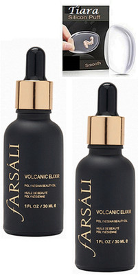 

tiara SILICON PUFF , VOLCANIC ELIXIR HYDRATING fACE SERUM PACK OF 2(Set of 3)