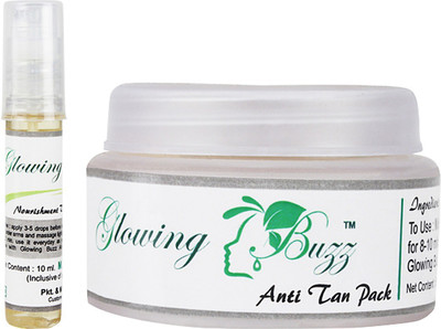

Glowing Buzz GB_3311 - Combo of Anti Tan pack and Vitamin E oil(Set of 2)