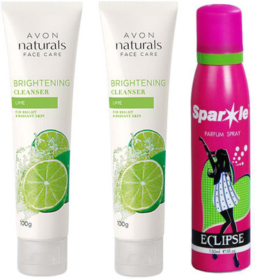 

Avon Anew Two Brightening Lime Cleanser (100 ml) with one sparkle perfume 150 ml(Set of 3)