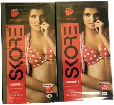 Skore STRAWBERRY PACK OF 2 Condom(Set of 2, 20S)
