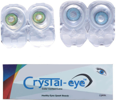 

CRYSTAL EYE green & sky blue 2 pair monthly Monthly Contact Lens(0, green, sky blue, Pack of 4)