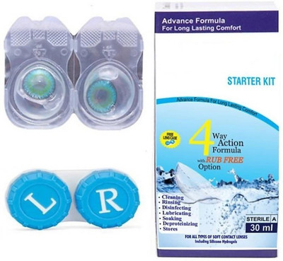 

drr Eyes contact Lanse Monthly Contact Lens(0, Aqua green, Pack of 2)