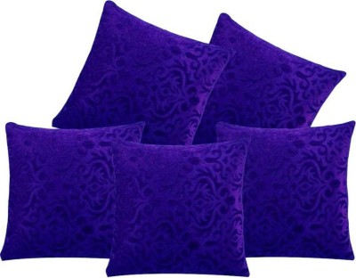 igi Velvet Cushions Cover(Pack of 5, 40 cm*40 cm, Blue)