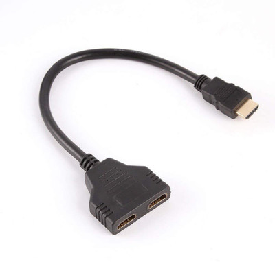 

Ekavir HDMI Male to Dual Female HDMI Cable Adapter Splitter Cable Male to Female 1 in 2 Out Splitter Cable HDMI Adapter(Compatible with TV, LCD, Computer, DVD Player, Projector, Gameing, Black)
