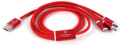 

TechMate P261 Red Power Cord(Compatible with Mobile, Power bank, Tablet, Red)