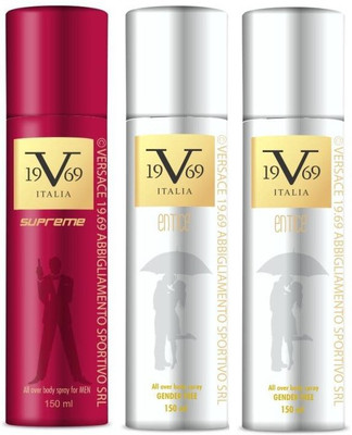 

v italia Supreme & Entice Deodorant Spray - For Men & Women(450 ml, Pack of 3)