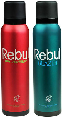 Rebul Men Deodorant - Pack Of 2 (Power & Blazer) By Deodorant Spray - For Men(300 ml, Pack of 2)