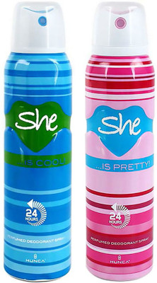 

She Deodorant - Pack Of 2 (Cool & Pretty) For Women By Deodorant Spray - For Women(300 ml, Pack of 2)