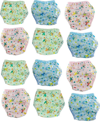 

Aayat Kids Premium Soft Printed Inside Towel Outside Plastic Absorable Training Pants Pack of 12, Multicolor