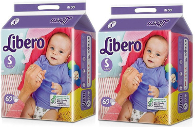 

Libero Open Diaper Small Size (60 count) Pack of 2 - S