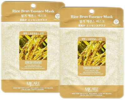

MJ CARE Rice Bran Essence Mask for Glowing Skin -Skin Whitening Face Mask Pack of 2(10 g)