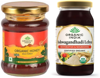 

Organic India Honey Wild Forest, 250g & Ashwagandha Lehya, 250 g Combo(500)