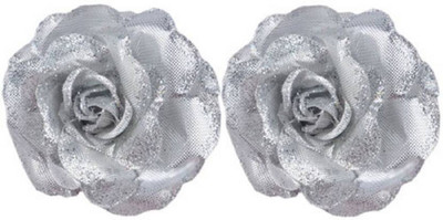 

GULZAR DISTRIBUTERS Rose Hair Clip (SET OF 2) Hair Accessories (Silver) Hair Clip, Pack of 2 Hair Clip(Silver)