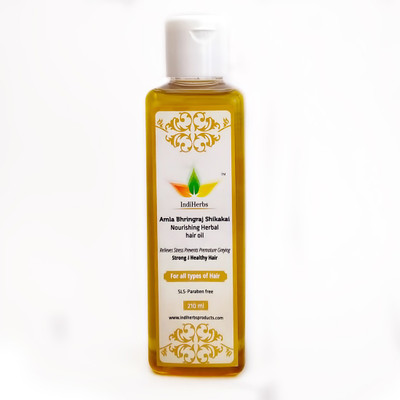 

IndiHerbs Amla Bhringraj Shikakai Nourishing Herbal Hair Oil(210 ml)